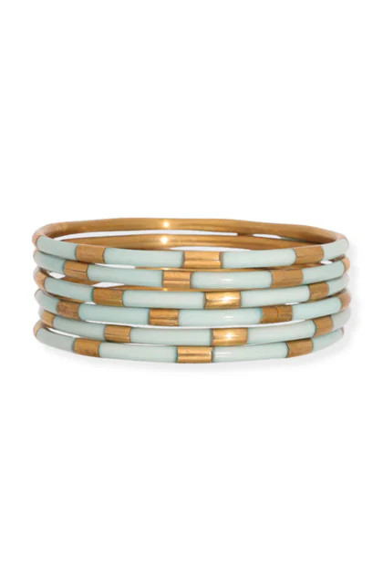 BudhaGirl Veda Mint Bangle Bracelets Set of 6 | The Willow Tree