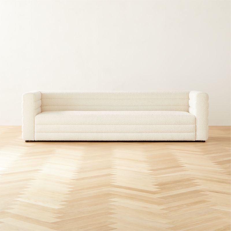 Strato Extra-Large White Modern Boucle Sofa | CB2 | CB2