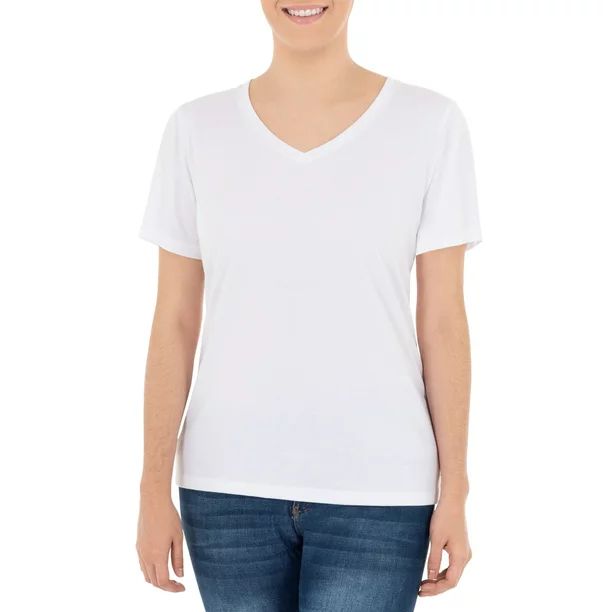 Time and Tru Women's V-Neck Tee | Walmart (US)