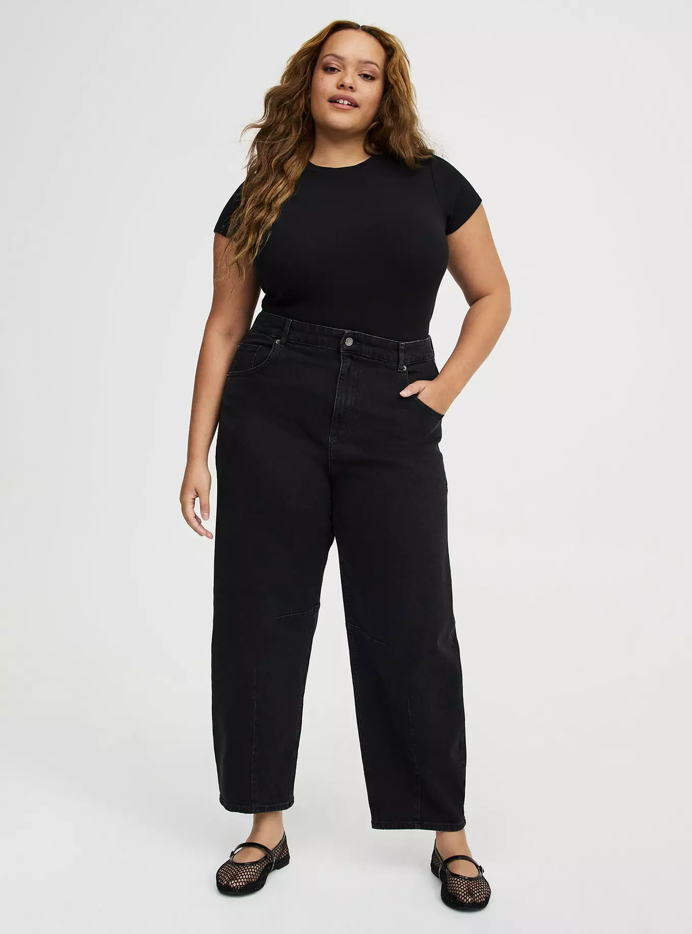 High-Rise Drapey Barrel Jean | Torrid (US & Canada)