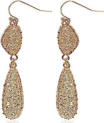 Humble Chic Simulated Druzy Dangle Earrings for Women - Gold, Silver, or Rose Gold Tone Boho Earr... | Amazon (US)