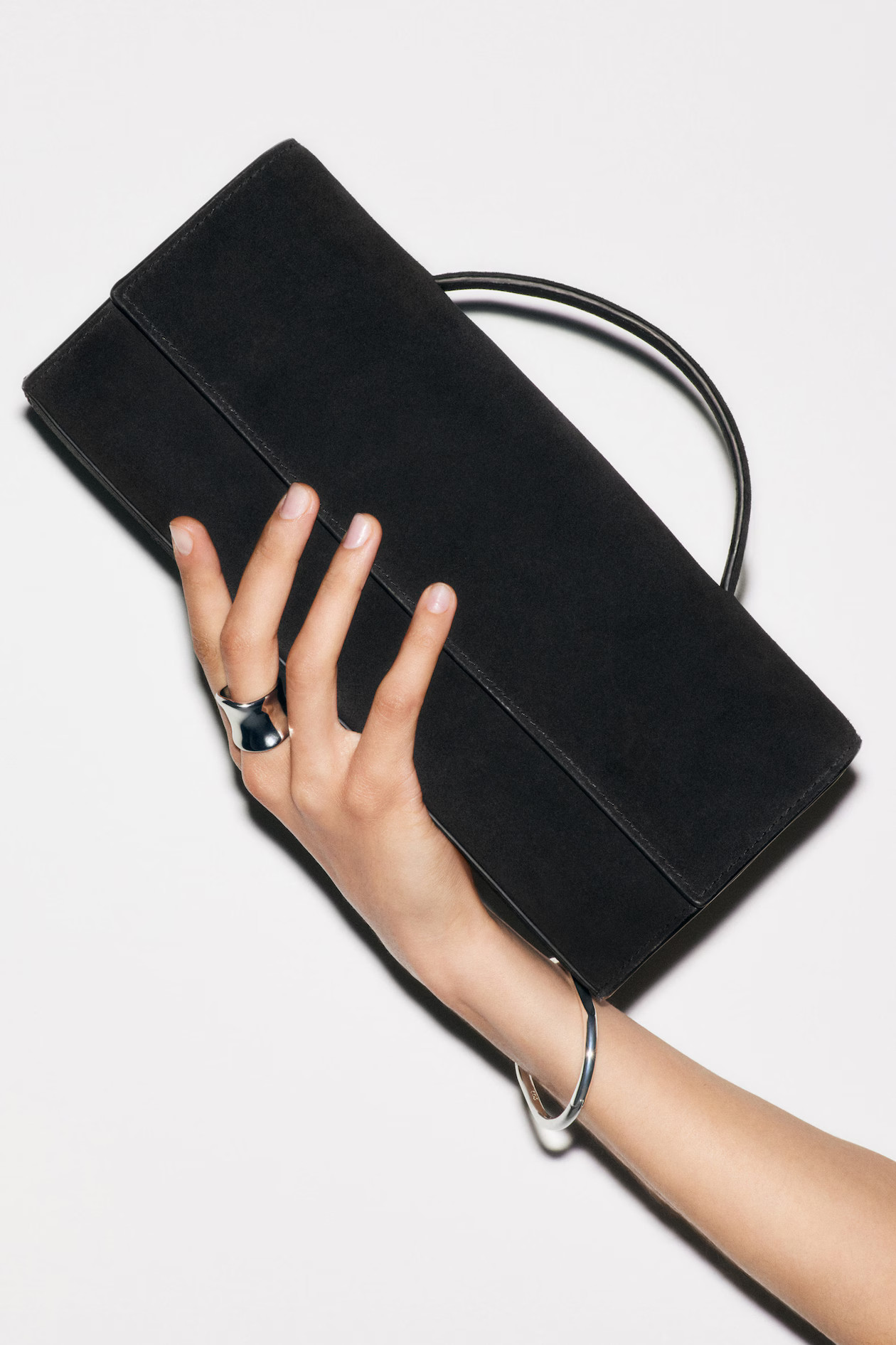 GALLERY CLUTCH BAG - SUEDE - BLACK | COS US | COS (US)