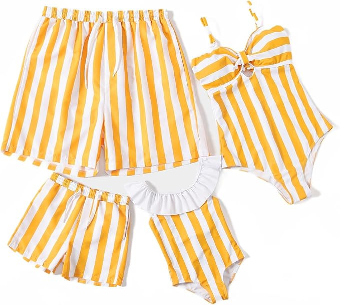 IFFEI Mommy and Me Family Matching Swimsuits Cut Out One Piece Bathing Suits Monokini Swimwear Be... | Amazon (US)