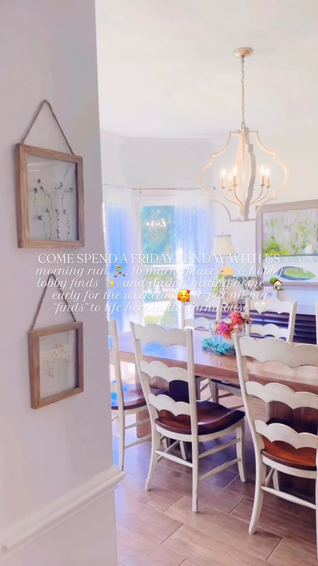 h a p p y  f r i d a y  y ‘ a l l 🪻🖼️🚙⛰️🌾🌅🛋️🪑 Liked I’ve shared… this is the year of  H O M E 🏡 and it sure is such a joy 🫶🏽 getting to make this sweet “farmhouse on the hill” our, god-willing, forever home!!!! 🏠 

Nothing beats these early morning running views !!! 🏃‍♀️🌅 Today is Wes’ mama’s birthday (we are going to see them tonight 🎉🎈) and Judson woke up first thing this morning to make her this precious card - he drew ✍️ them and our family - how precious?! 🥰🫶🏽 My sweet firstborn!!! 💙

Then headed out the door 🚪 with my littles 👶🏼👶🏼 to pick up 🤭 another fb marketplace find - these adorable vintage white lamps 💡(with the most precious gingham blue ribbon trim 🤩) up the mountain to Marion, NC ⛰️ and then stopped at the @hobbylobby there (my favorite store 🤭) to get a birthday gift 🎁 for “RaRa” (Judson and Levi Rhett picked it out themselves 🥹) and picked up a couple cutie ☺️ little items for our farmhouse, too!! 🏡 Look at that precious gold ribbon 🎀 lamp 💡 andddd these beautiful dried flower 💐 frames 🖼️- obsessed!!! 🙌🏽

Cutie little vintage marketplace and hobby lobby finds 🏷️ for our farmhouse 🌾 make for the  BEST 🥰 kind of FriYAY around here!!! 🙌🏽 And eek!! Look what just came in - how stinkin’ pretty ✨ is this @dillards // @loveshackfancy water 💦 bottle that I’ve been eyeing forever!! 🙌🏽 I’m so excited y’all!!! 🫶🏽 Linked 🔗 it on my LTKit shop for y’all!! 🤩

And lookie who got home 🏡  early this Friday after a golf ⛳️ tournament 🏆 he played with buddies from church 💒 today… with a @chickfila milkshake for mama!!! 😍 Just in time to help mama hang 🛠️ all my new finds hehe 😉 while both babies 👶🏼 are napping!! 💤  Eek!! Look how cozy and cute it all looks in the farmhouse - I’m obsessed!! 🤩 Even linked my cozy white laced blanket over on my LTKit shop, too! 🫶🏽 We originally got this buffet to re-sell, and think we mayyy have found one (for another great deal on marketplace!) that will fit this space even better 🥰 - so stay tuned this weekend to see what we end up deciding!!! 🏷️