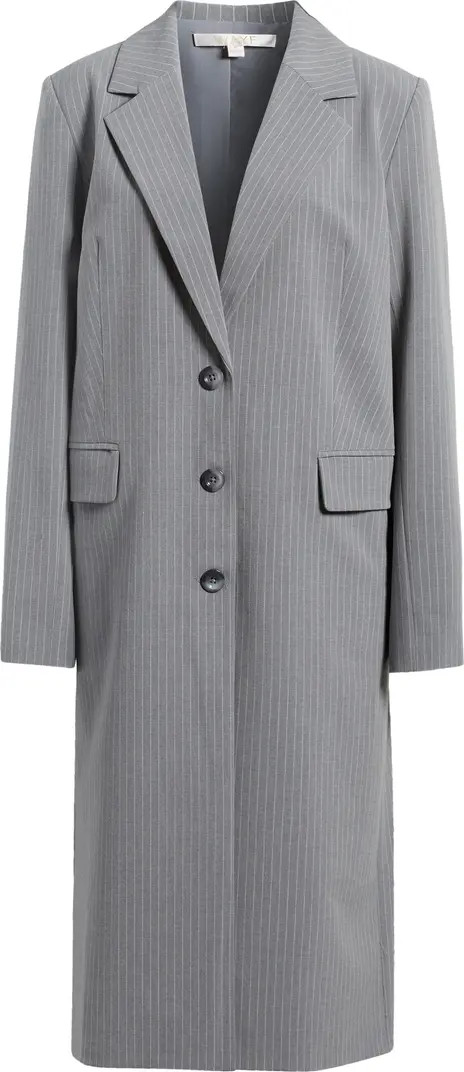 Icon Pinstripe Longline Coat | Nordstrom