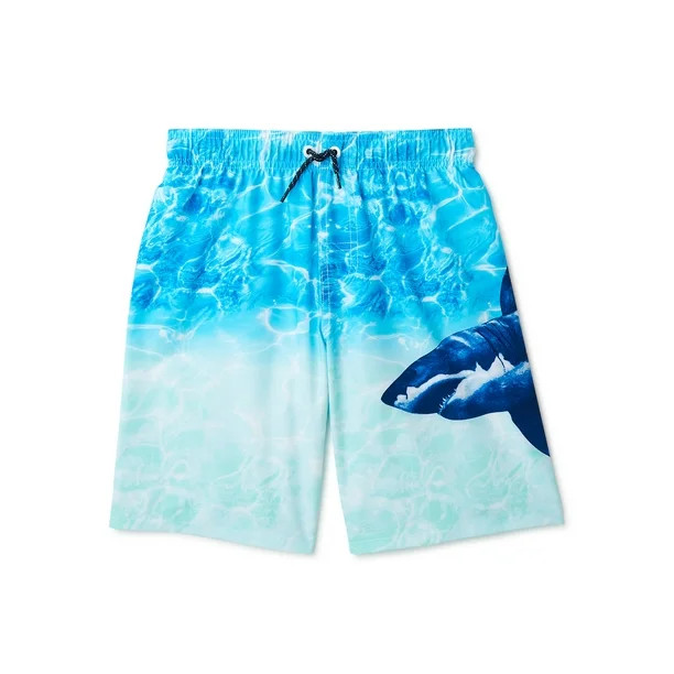Wonder Nation Boys’ Quick Dry Swim Trunks with Elastic Waist, UPF 50+, Sizes 4-18 & Husky - Wal... | Walmart (US)