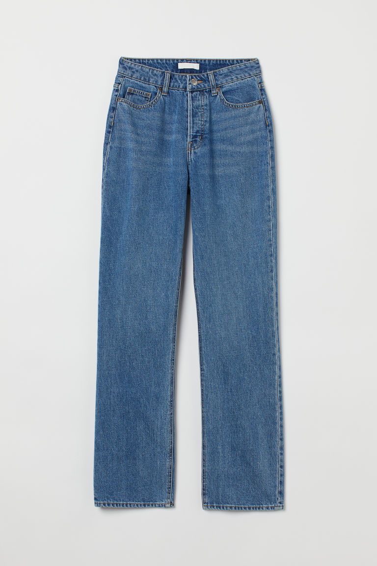 H & M - Straight High Jeans - Blue | H&M (US)