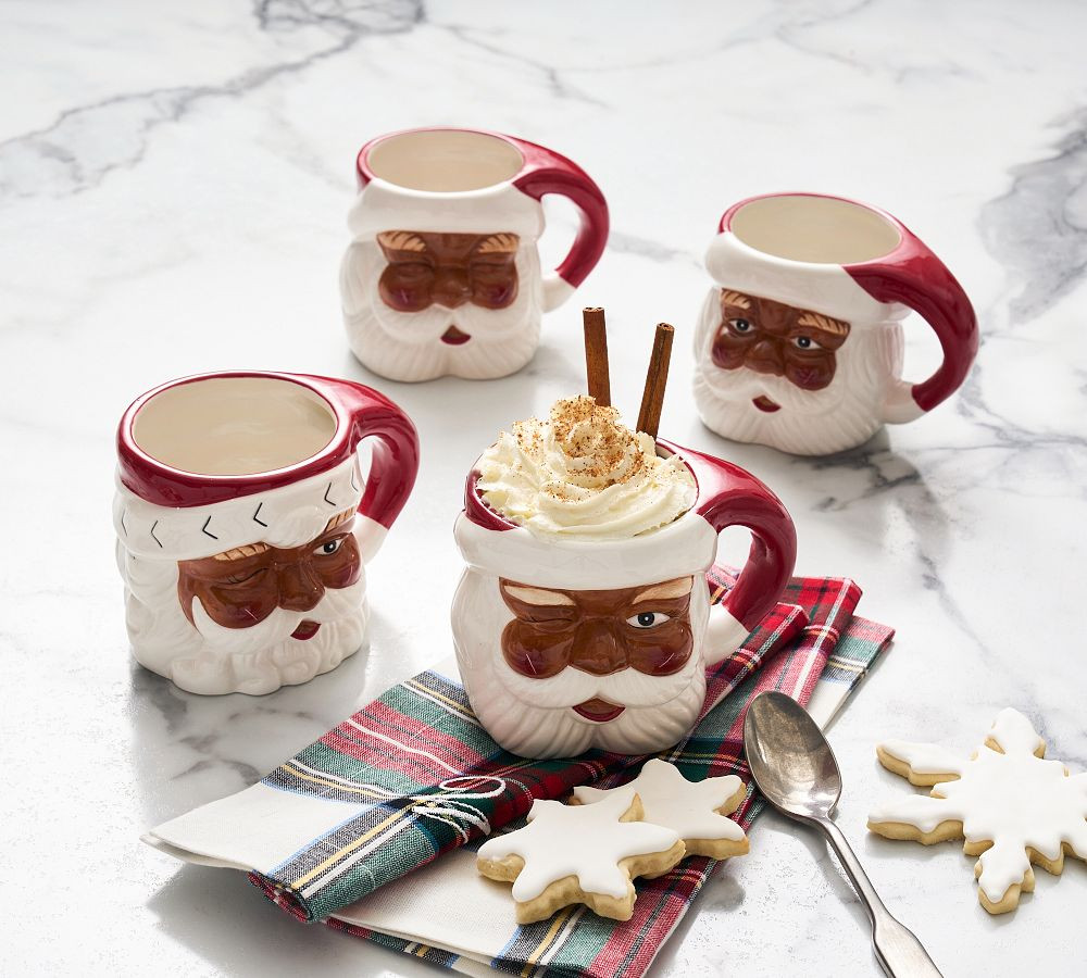 Santa Claus Ceramic Mugs | Pottery Barn (US)