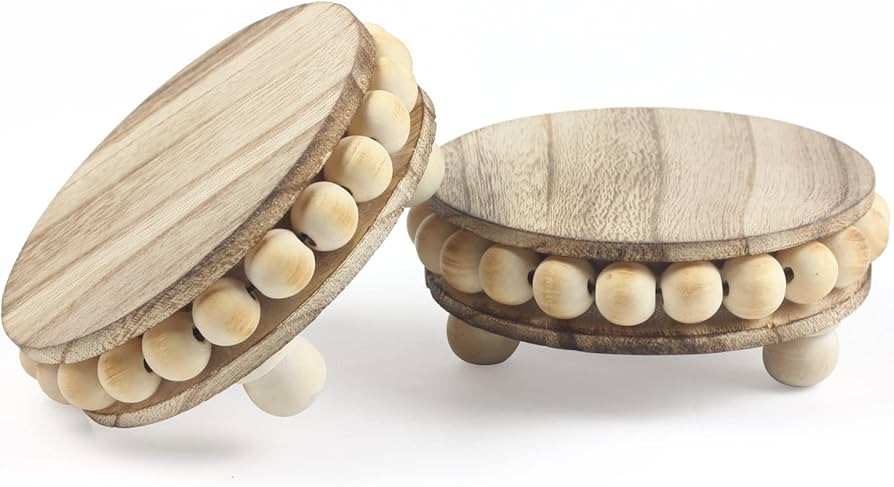 2 Pack Wood Riser, Risers for Decor，Pedestal Stand，Display Stand apply to Home Decor，Farmho... | Amazon (US)