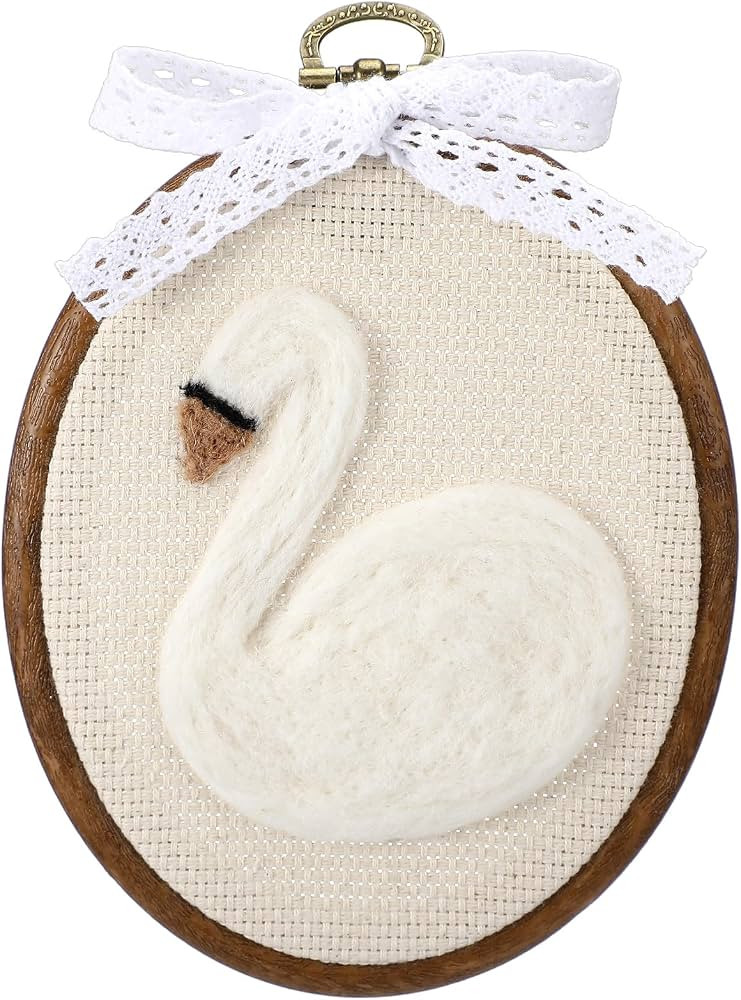 Novabright Felted Swan Nursery Wall Decor Farmhouse Decor 6 Inch Cute Vintage Handmade Wool Swan ... | Amazon (US)