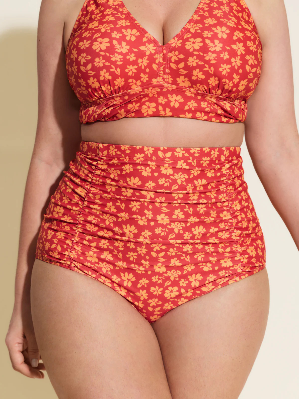 Floral Print High Waisted Swim Bottoms | Bloomchic