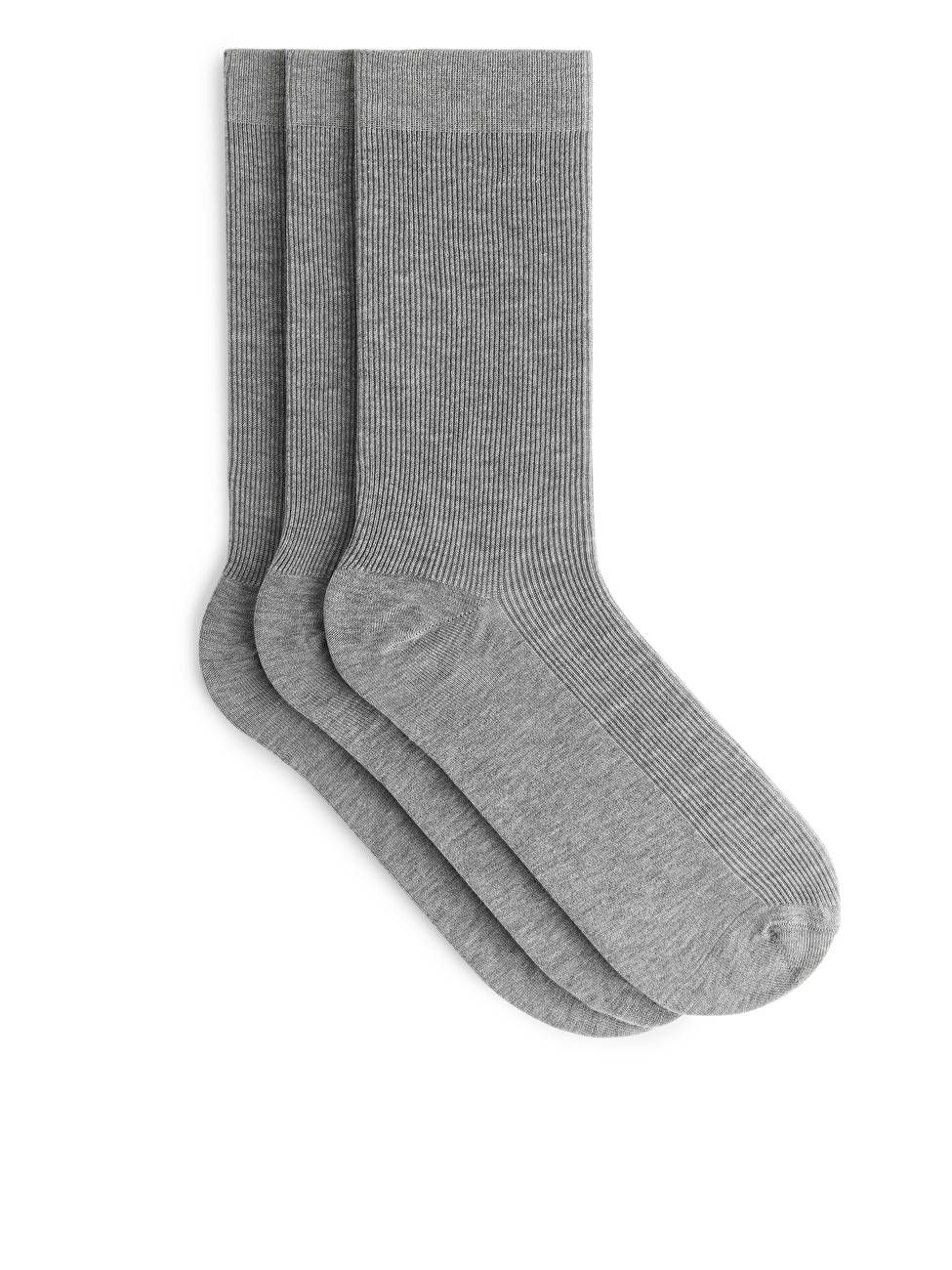 Mercerised Cotton Rib Socks Set of 3 | ARKET (US&UK)