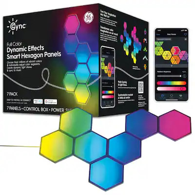 GE - Cync Dynamic Effects Smart LED Hexagon Panel Lights (7 Pack) - Color Changing - Full Color | Best Buy U.S.