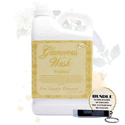 Worldwide Nutrition Bundle: Tyler Candle Company Glamorous Wash Wishlist Scent Fine Laundry Liquid Detergent - Hand and Machine Washable - 907g (32 Fl Oz) Container and Multi-Purpose Key Chain | Amazon (US)