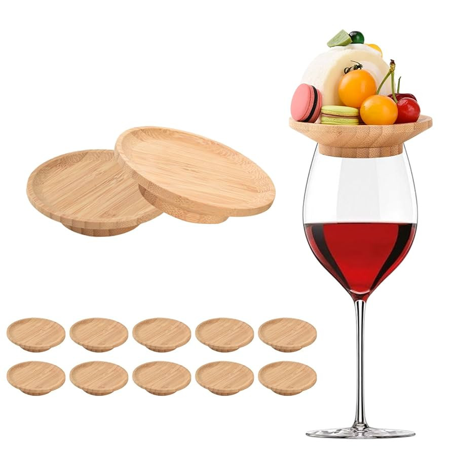 10 Pcs Wine Glass Charcuterie Topper, 4" Mini Charcuterie Boards, Wine Appetizer Plates for Famil... | Amazon (US)