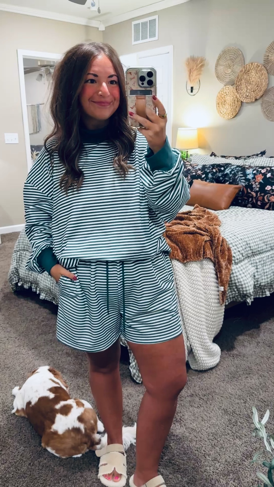 Stripes & a matching set? Yes, please! 💚 This Amazon two-piece set pairs a relaxed long-sleeve top with drawstring shorts. Perfect for those in-between days when you’re ready for fall but it’s still warm outside!

slippers: sold out, but linking similar options below!
set: fits small // wearing an XL

#LTKootd #LTKMidsize