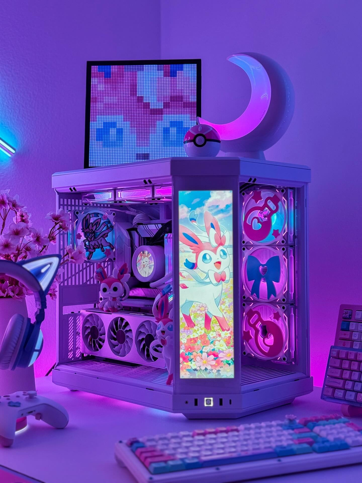 Gaming with SYLVEON~! 🩵🎀 How’s everyone’s PC building projects going so far this year? 👀 The market is pretty crazy right now, and I’ve waited way too long to upgrade my mine. 

 Looks like she won’t be getting a full makeover anytime soon, but at least game performance is still super smooth! ✨

I’ve also been upgrading everyone else’s system before mine. 😅 What PC parts are you currently needing or trying to upgrade? 🎮

Linked many of the items featured below, along with similar products + alternatives for anything that is no longer available! 💕

💗⭐️💗⭐️💗⭐️💗

Sylveon gaming setup, PC build, Pokemon gaming setup, Sylveon desk setup, pastel decoration ideas, cute decorations, gaming PC, Sylveon figure, RGB lighting, PC parts, HYTE PC build, Gigabyte GPU, Funko Pop, UPLIFT desk, gift ideas, cute accessories, desk setup ideas

#LTKHome #LTKSaleAlert #LTKdayinmylife