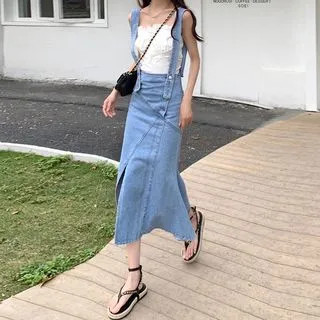 Denim Suspender Dress | YesStyle Global