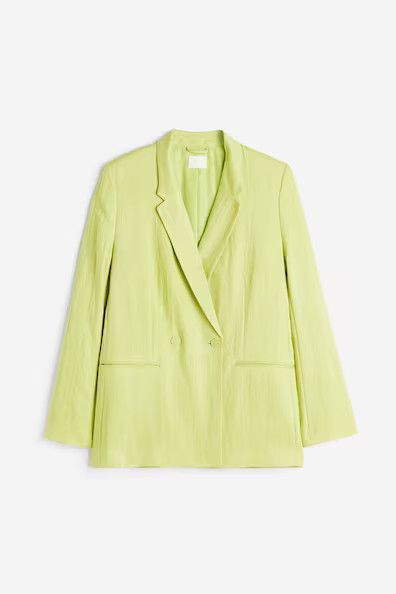 H & M - Double-breasted blazer - Green | H&M (UK, MY, IN, SG, PH, TW, HK)