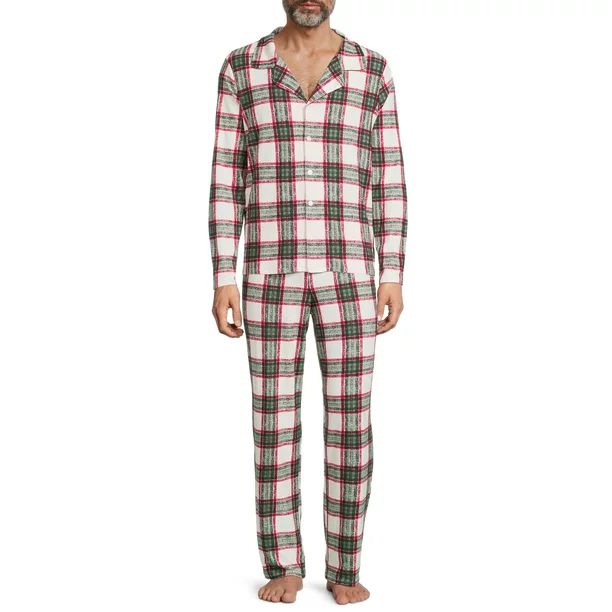 Derek Heart, Adult Mens, Matching Family Christmas Notch Collar Plaid Pajamas Sleepwear Sets, Siz... | Walmart (US)