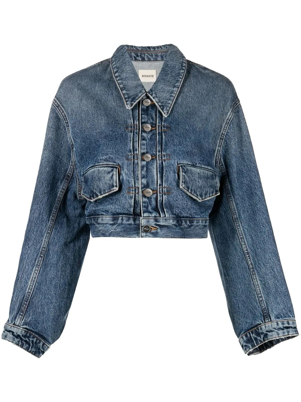 KHAITE Cropped button-down Denim Jacket - Farfetch | Farfetch Global