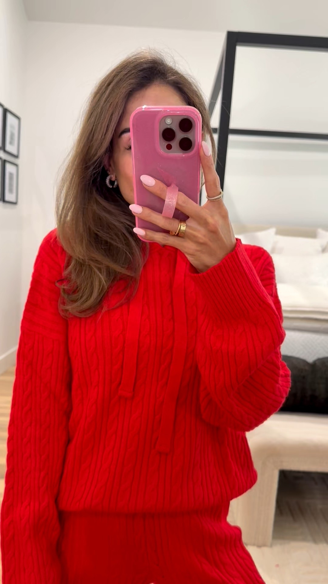 Red cable knit set size Xs 

#LTKFindsUnder100 #LTKPetite