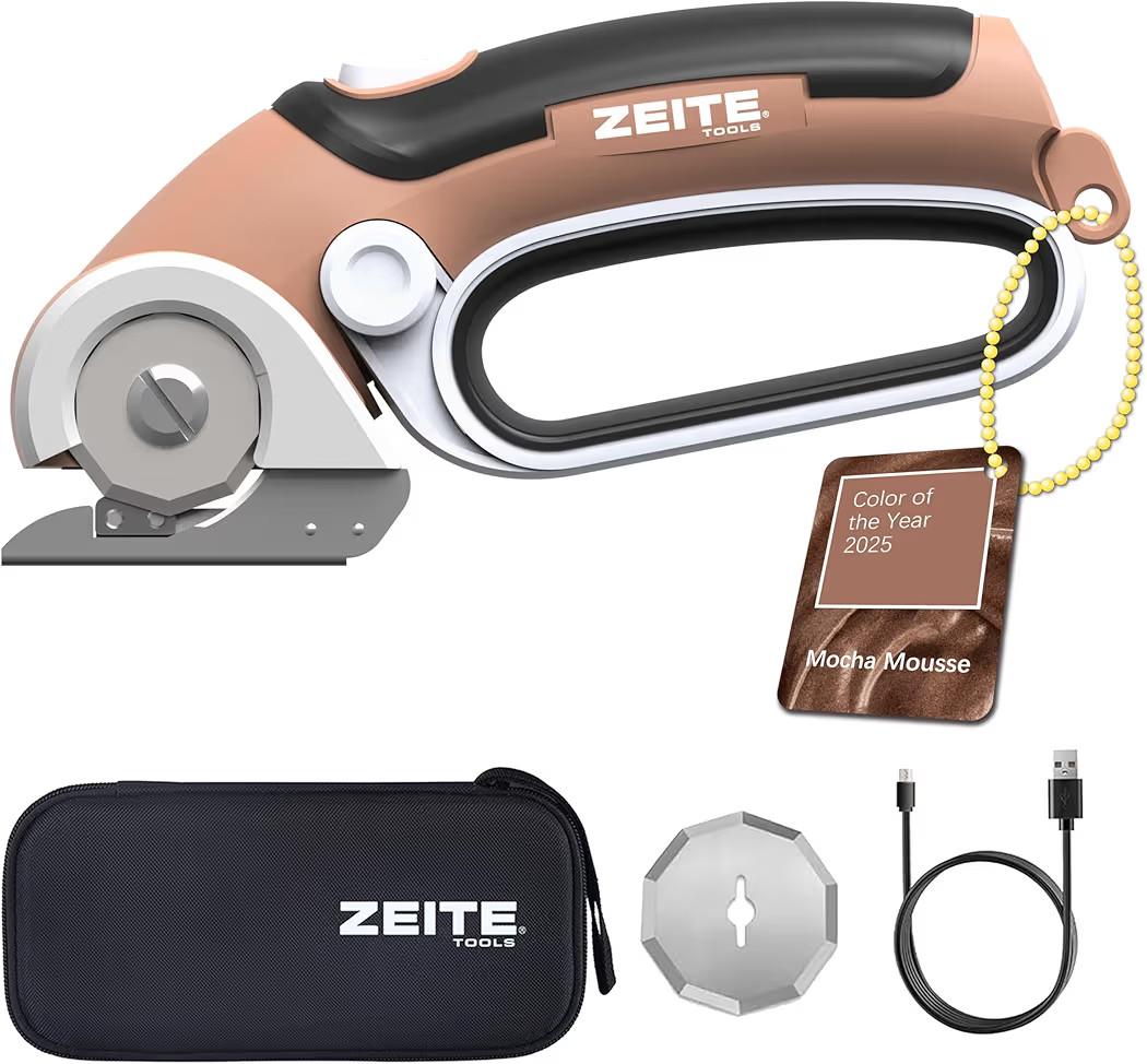 ZEITE 4V Cordless Electric Scissors Cardboard Cutter with 2 Blades,Storage Case,Rotary Cutter for... | Amazon (US)