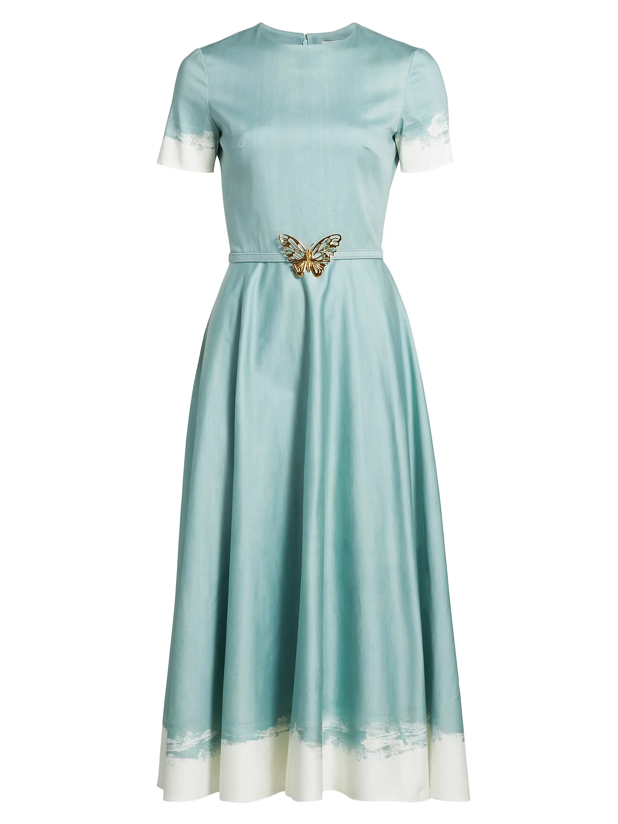 Oscar de la Renta Butterfly Belt Cotton Poplin Dress | Saks Fifth Avenue | Saks Fifth Avenue