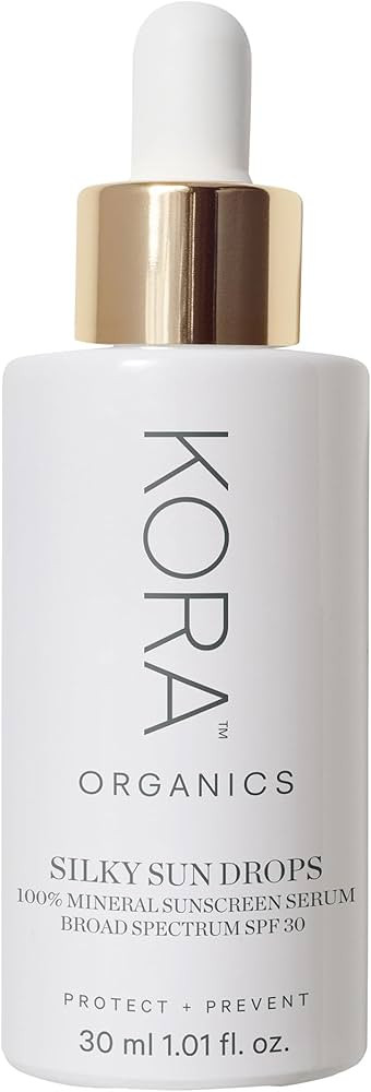 KORA Organics Silky Sun Drops, SPF 30 Mineral Sunscreen Serum, Skin Barrier Repair, Certified Org... | Amazon (US)