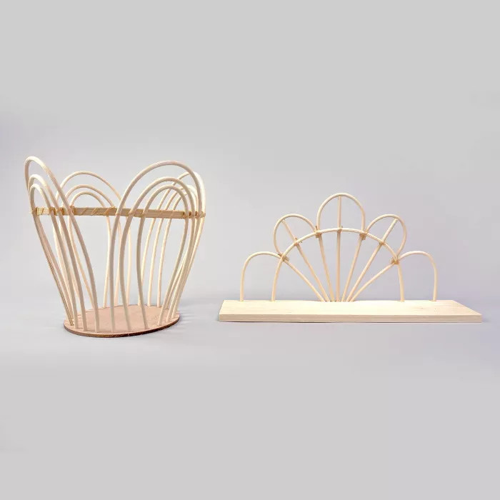 2ct Rattan Decorative Basket and Decor Shelf Set - Bullseye's Playground™ | Target