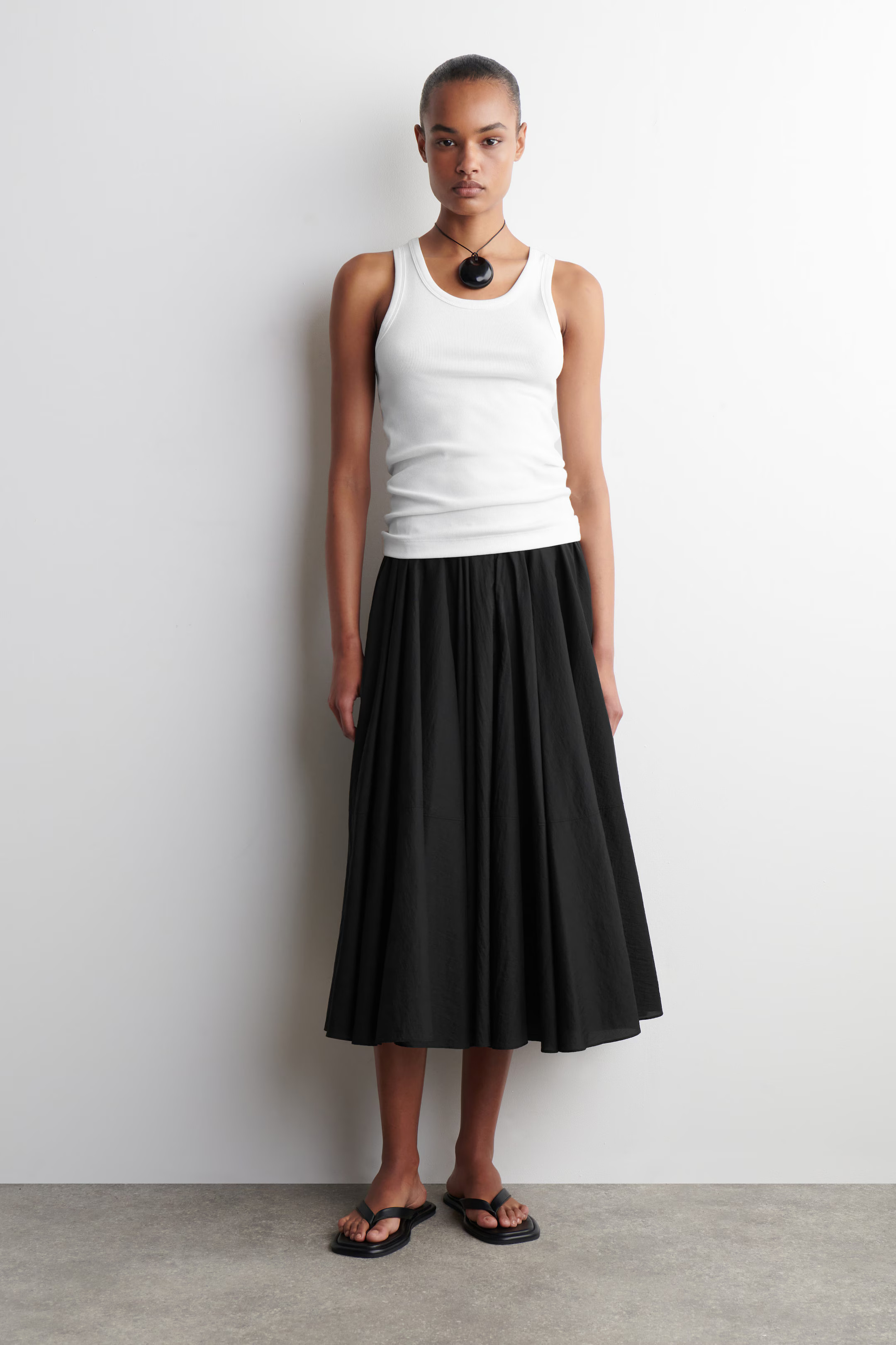 CIRCLE-CUT MIDI SKIRT - BLACK | COS | COS UK