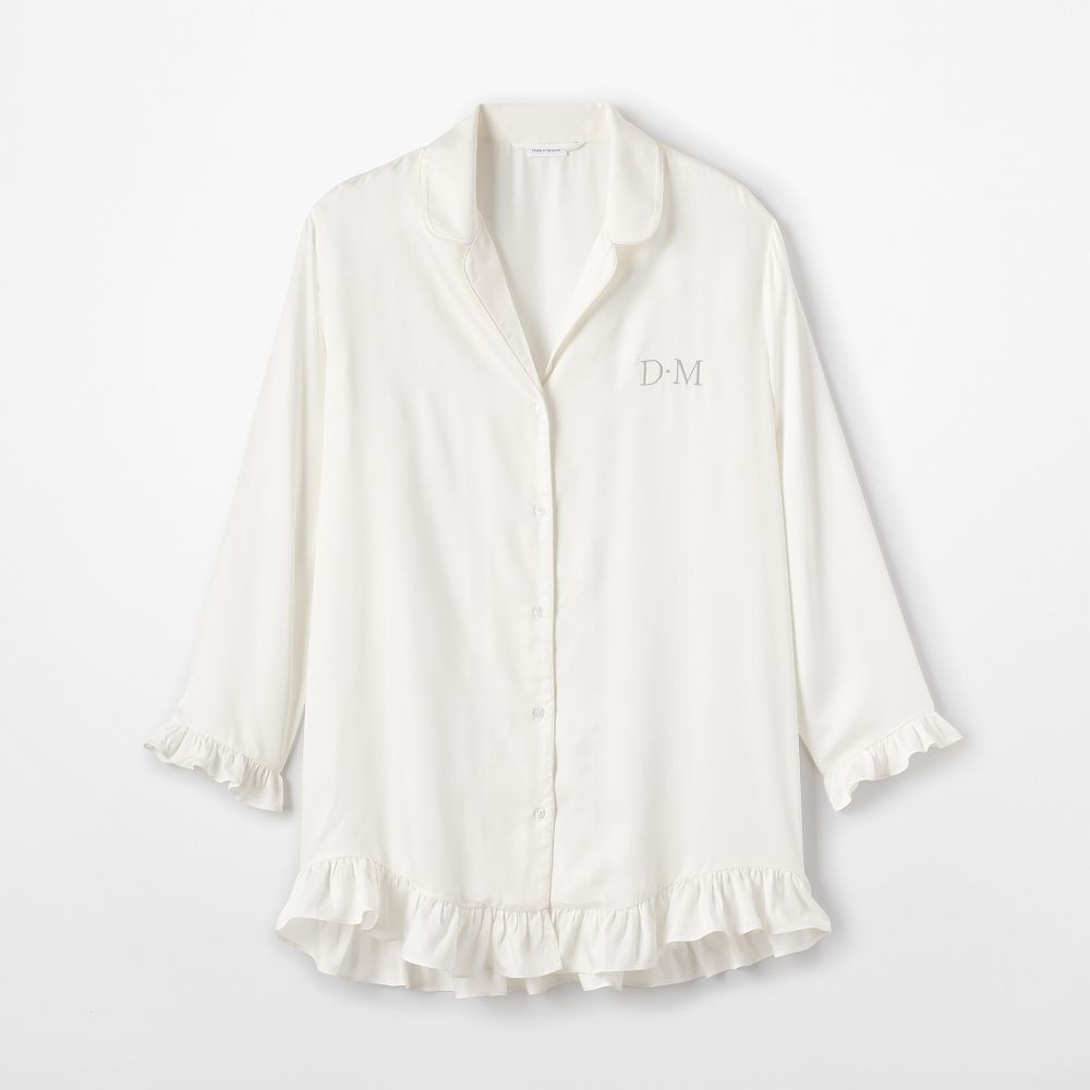 Ruffle Sateen Night Shirt | Mark and Graham