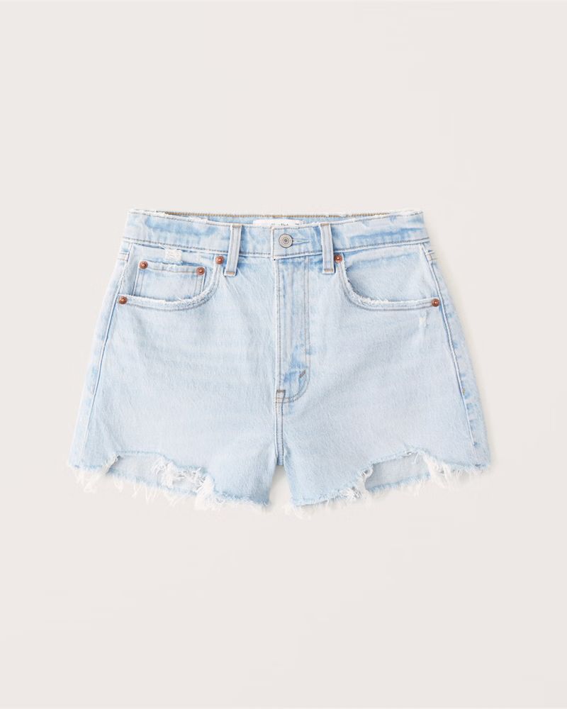 Women's Curve Love High Rise Mom Shorts | Women's Bottoms | Abercrombie.com | Abercrombie & Fitch (US)