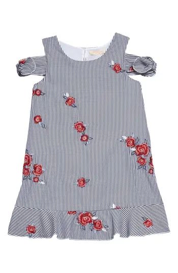 Girl's Truly Me Embroidered Stripe Dress | Nordstrom
