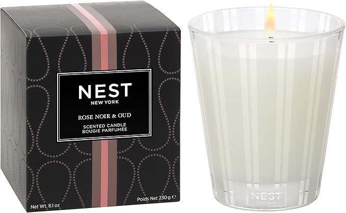 NEST New York Scented Classic Candle, Rose Noir & Oud - 8.1 oz - Up to 60-Hour Burn Time - Reusab... | Amazon (US)