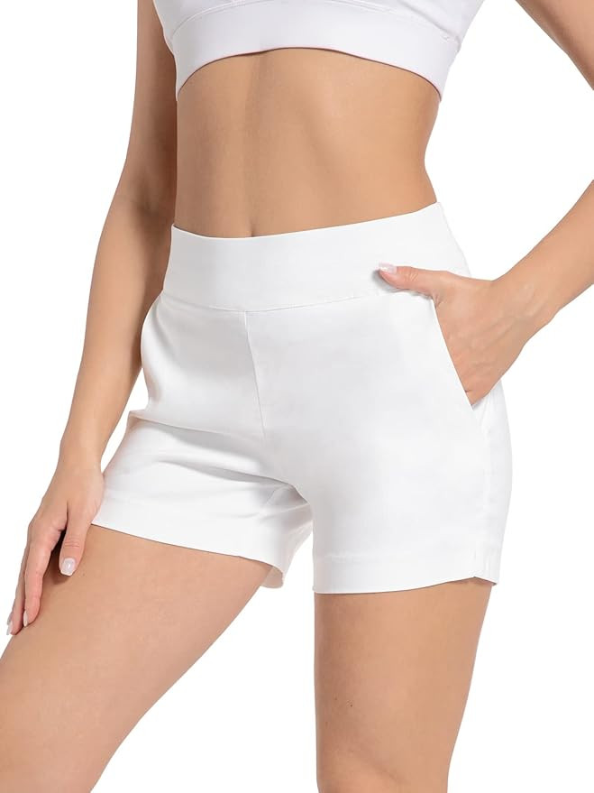 NEOBELLA Chino Shorts for Women 4 Inch Inseam Stretch High Waisted Shorts for Women Summer Casual... | Amazon (US)