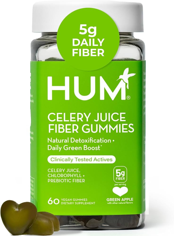 HUM Celery Juice Fiber Gummies for Adults, First Prebiotic Celery Juice Gummy, Gluten Free Fiber ... | Amazon (US)