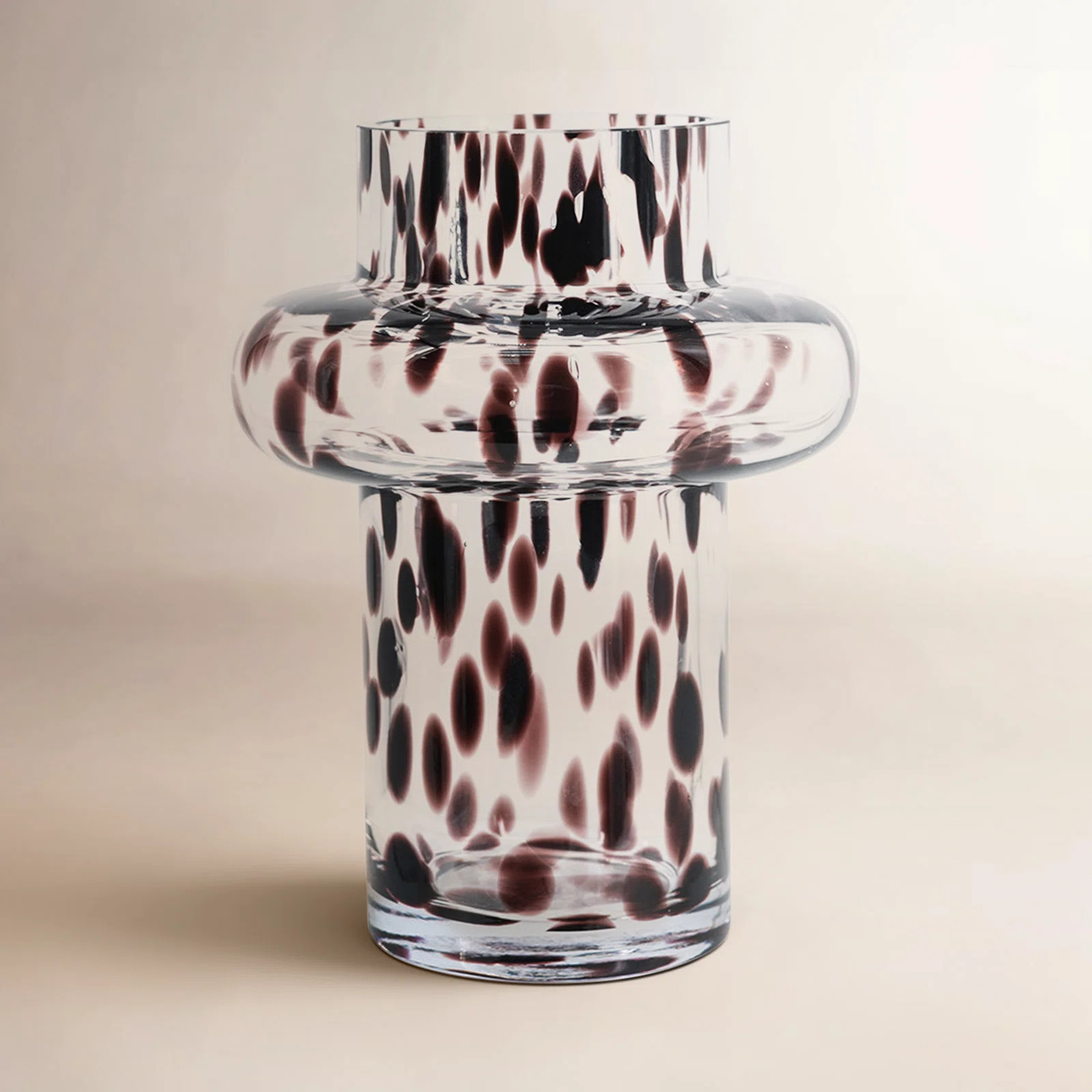 Calderon D6x8" Clear Glass Accent Vase With Artistic Amber Spots | Joss & Main