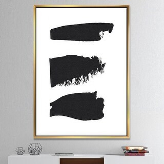 Designart 'Black and White Geometric Company II' Mid-Century Modern Framed Canvas - Black - On Sa... | Bed Bath & Beyond