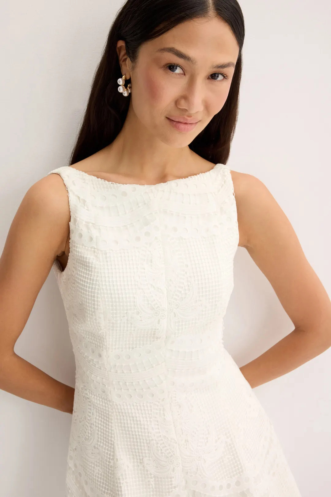 Jewel x Badgley Mischka Boat Neck Fit & Flare Mini Dress | Rent the Runway