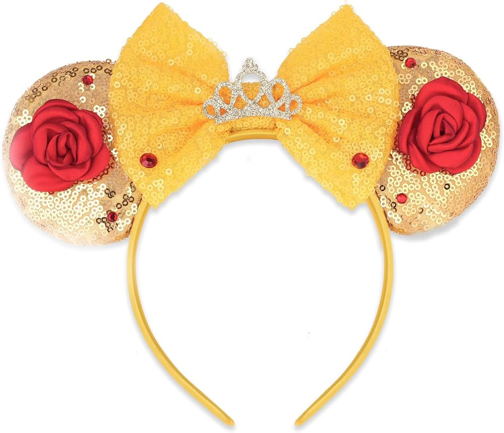 LYLIN Mouse Ears, Princess Mouse Ears Headband with Bow for Women & Girls, Princess Headband Hair... | Amazon (US)