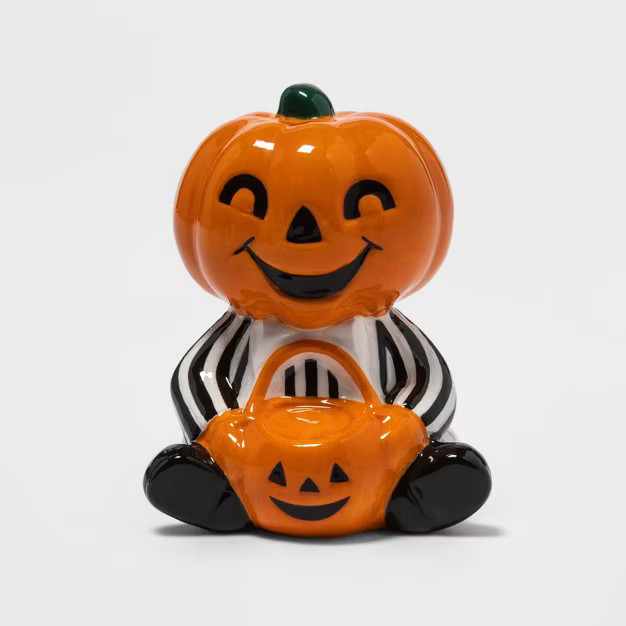 Ceramic Sitting Pumpkin Halloween Decorative Figurine - Hyde & EEK! Boutique™ | Target