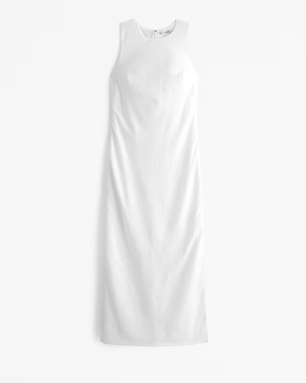 Women's High-Neck Linen-Blend Maxi Dress | Women's Dresses & Jumpsuits | Abercrombie.com | Abercrombie & Fitch (US)