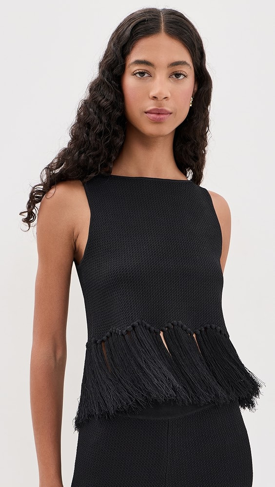 Fringe Detailed Sleeveless Knit Top | Shopbop