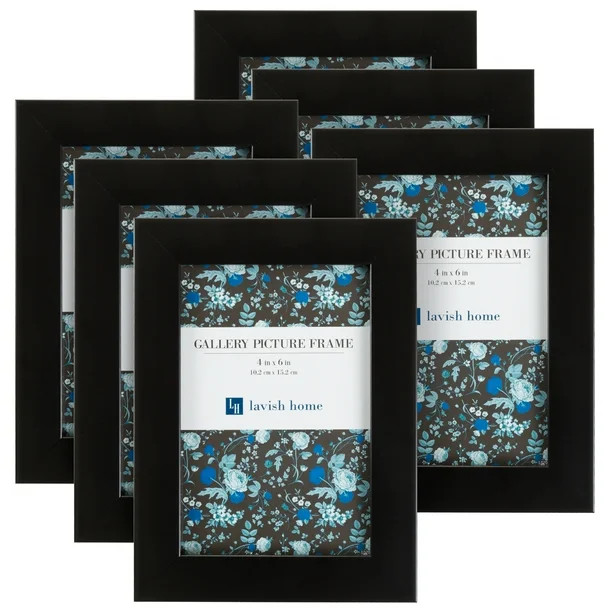 Lavish Home Document Frame, Black, Set of 6 - Walmart.com | Walmart (US)