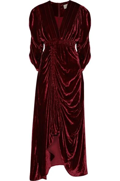Rebecca ruched velvet dress | NET-A-PORTER (UK & EU)