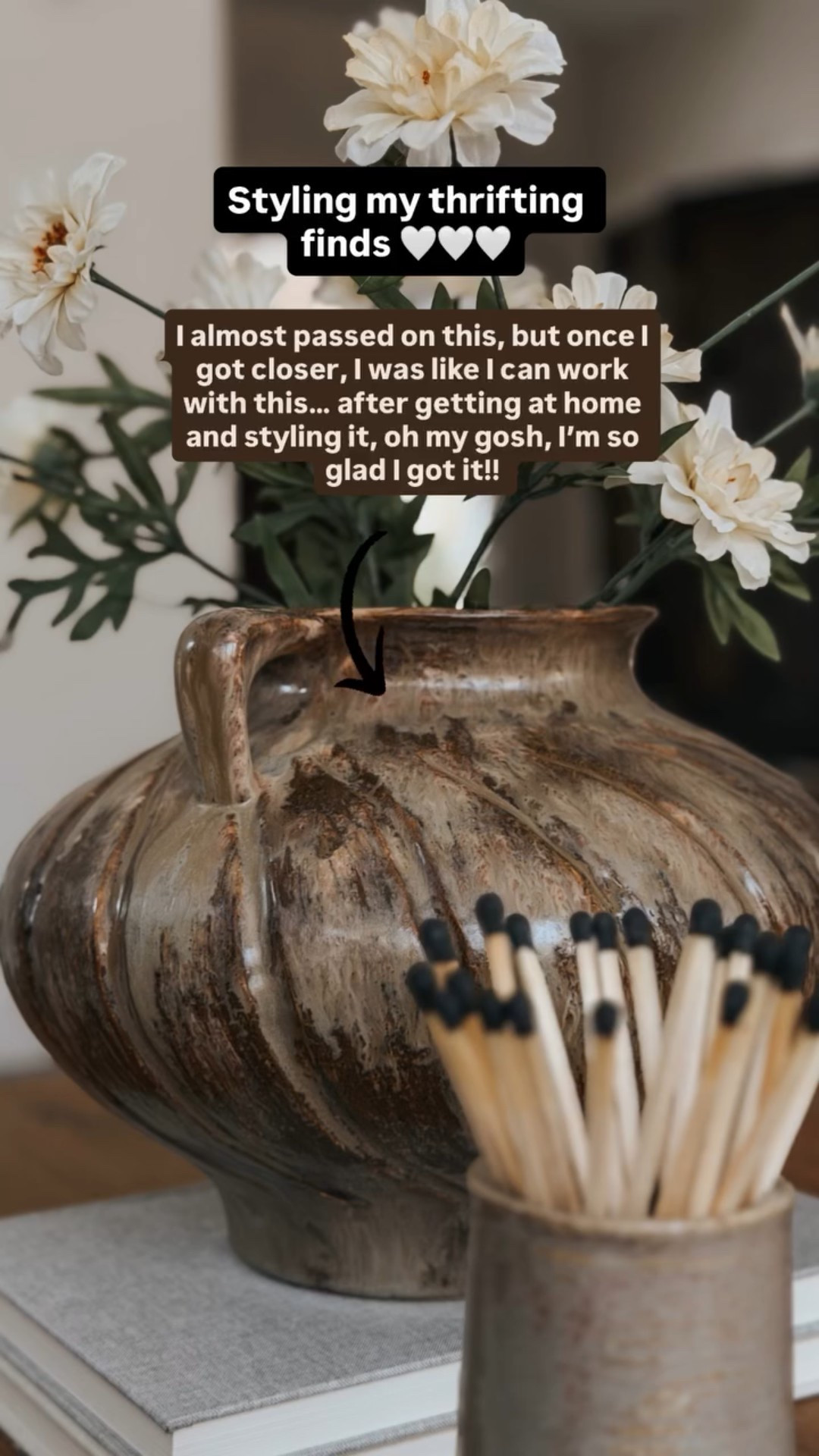 Styling my thrifting finds 🤍🤍🤍 I almost passed on this, but once I got closer, I was like I can work with this… after getting at home and styling it, oh my gosh, I’m so glad I got it!!