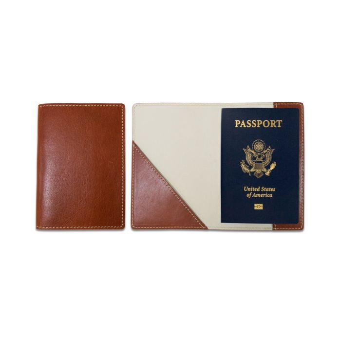 Glasgow Passport Case - British Tan Florentine Leather | Barrington Gifts