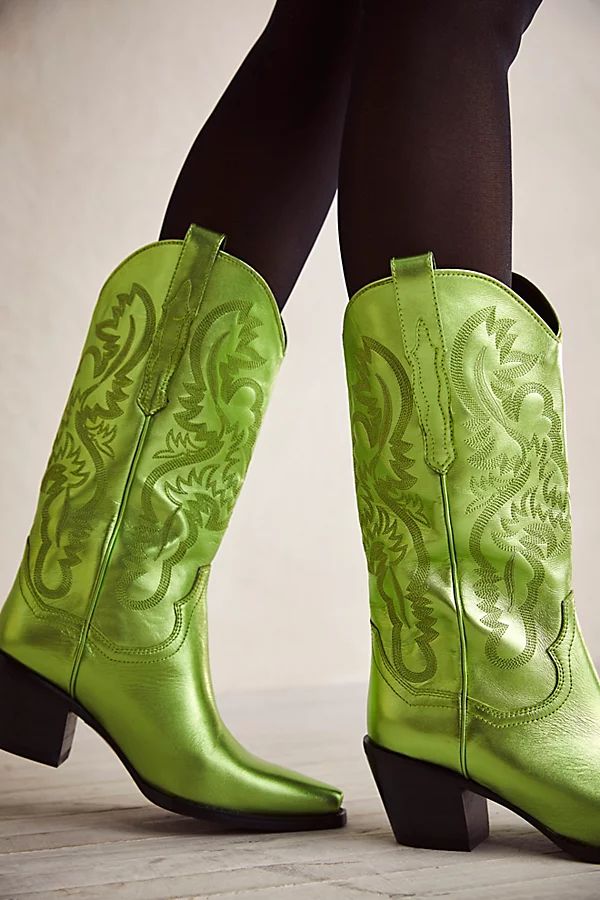 Dagget Western Boots by Jeffrey Campbell at Free People, Green Metallic, US 7.5 | Free People (Global - UK&FR Excluded)