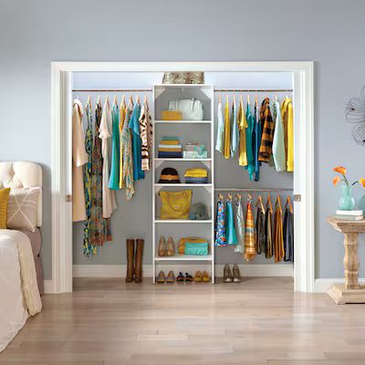 ClosetMaid BrightWood 5-ft to 10-ft W x 6.85-ft H White Wood Closet System | Lowe's